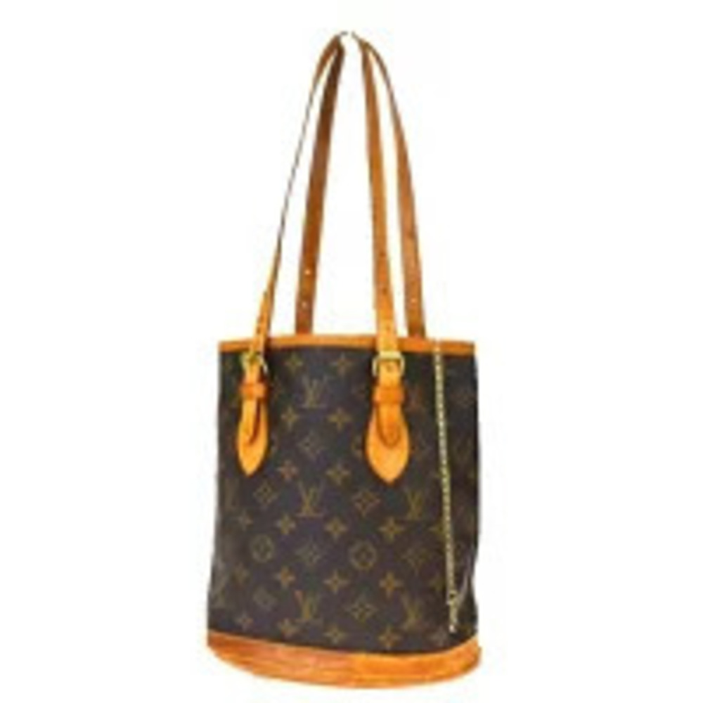 Louis Vuitton Bucket Monogram Leather Shoulder Bag Brown